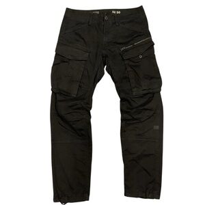 G-Star Raw Mens Black Rovic Zip 3D Straight Pants